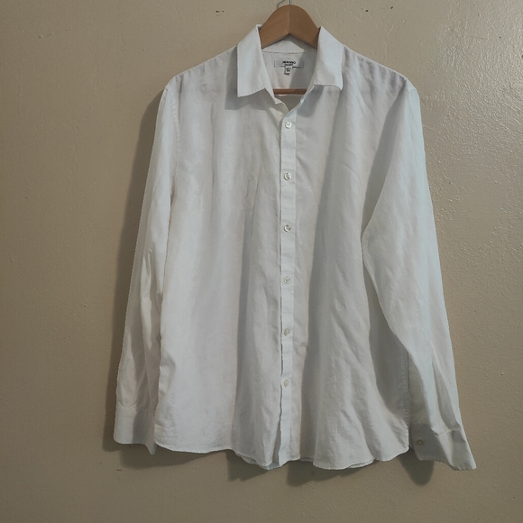 Men's Murano collezione size XL white floral print long sleeve shirt - Picture 1 of 6